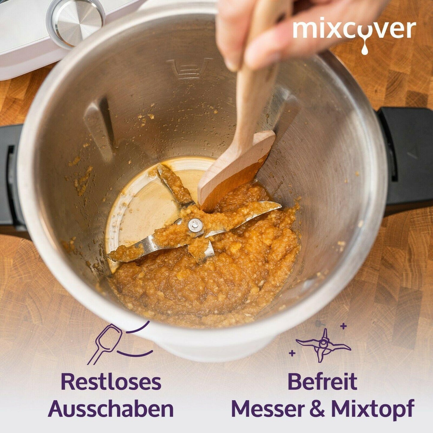 B-Ware: Nachhaltiger Holzspatel Zubehör Monsieur Cuisine Connect & Smart