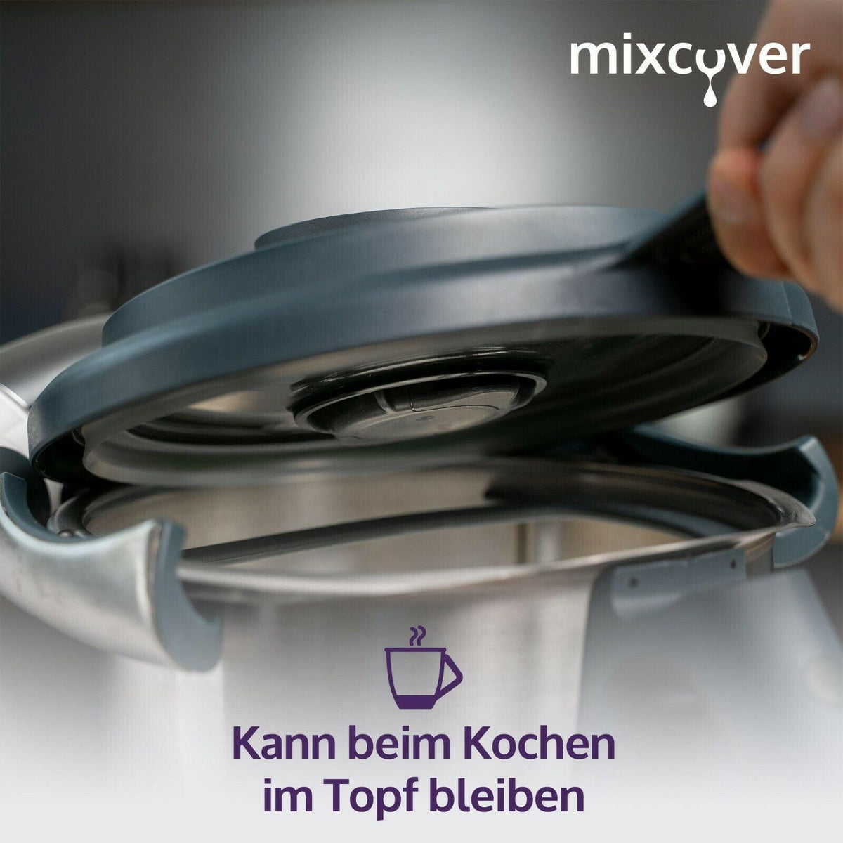 mixcover Deckelhalter und Abstreifhilfe kompatibel mit Vorwerk Thermomix TM6 TM5 TM31