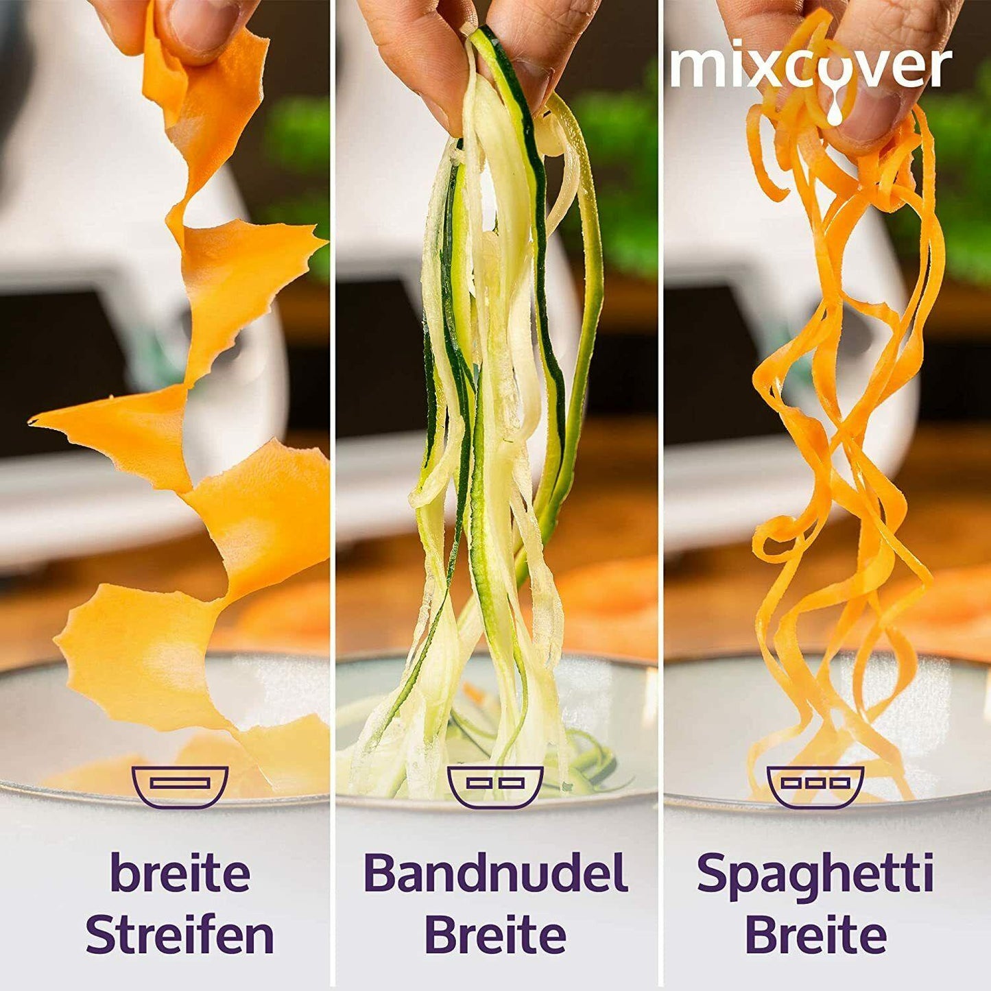 mixcover Спирален нож за зеленчукови нудли съвместим с Thermomix TM6 TM5