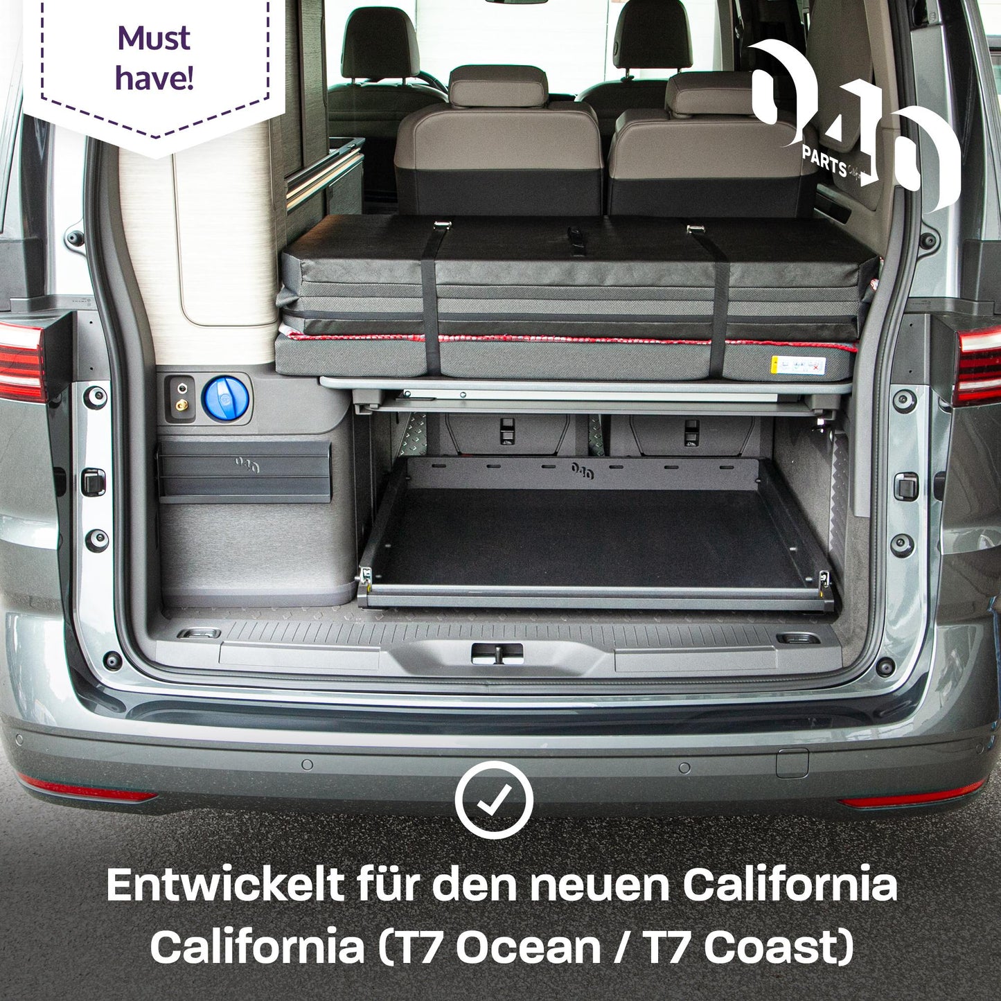 B-Ware: 040 parts Tiroir de hayon mono-main 800mm pour T7 California Ocean Coast nouvelle boîte arrière California Tiroir de bagages Extension de charge lourde Sc