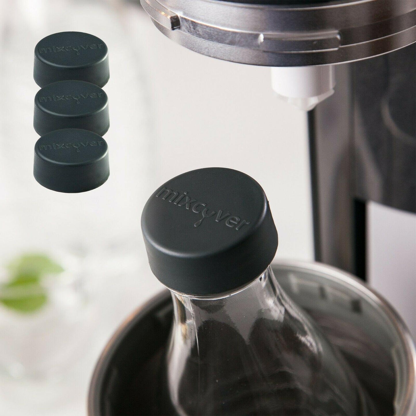 mixcover replacement lid suitable for SodaStream Crystal & Penguin glass bottle 3-piece set