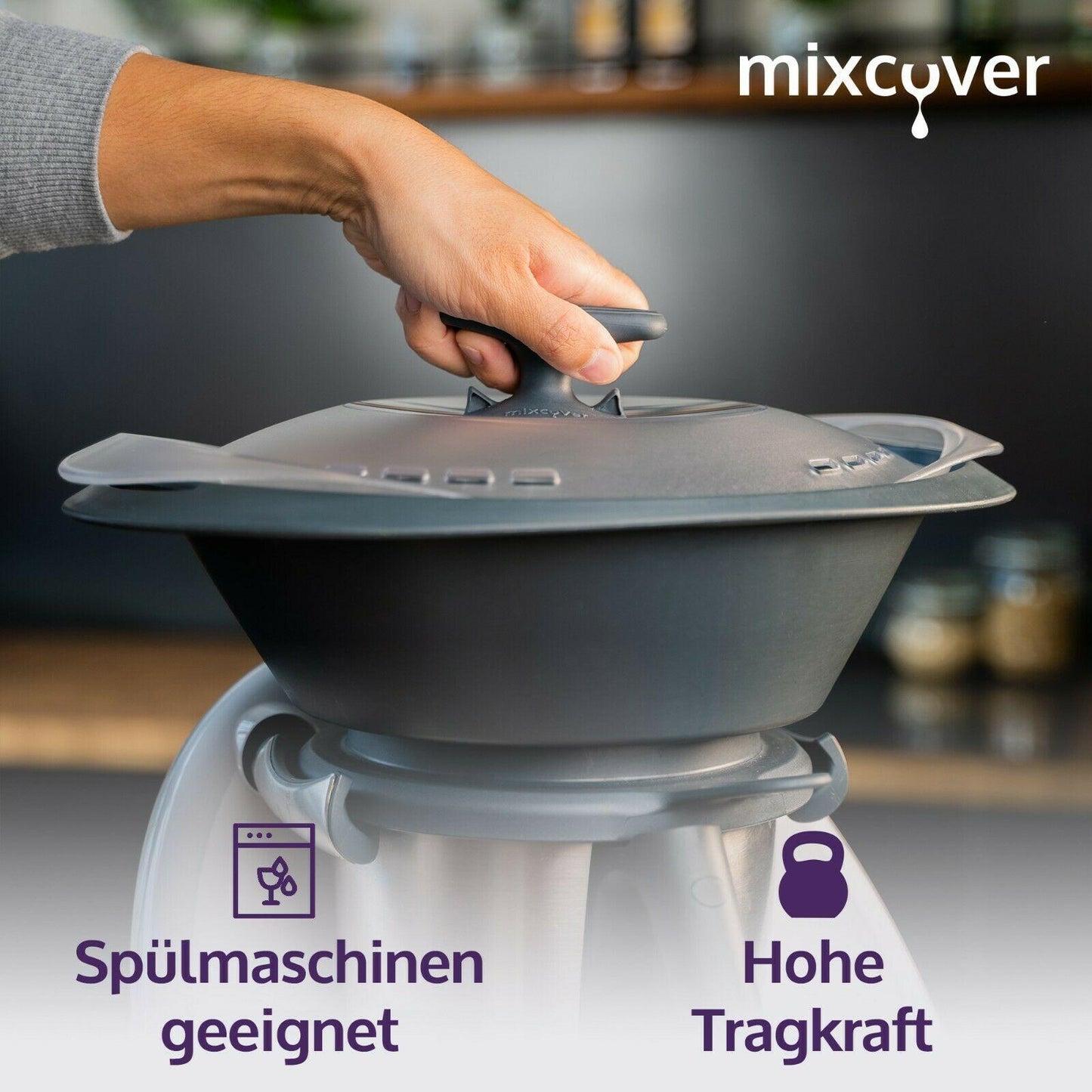 mixcover Термо-дръжка за Varoma или капак за пара за Thermomix TM7 TM6 TM5 TM31, Monsieur Cuisine, Bosch Cookit