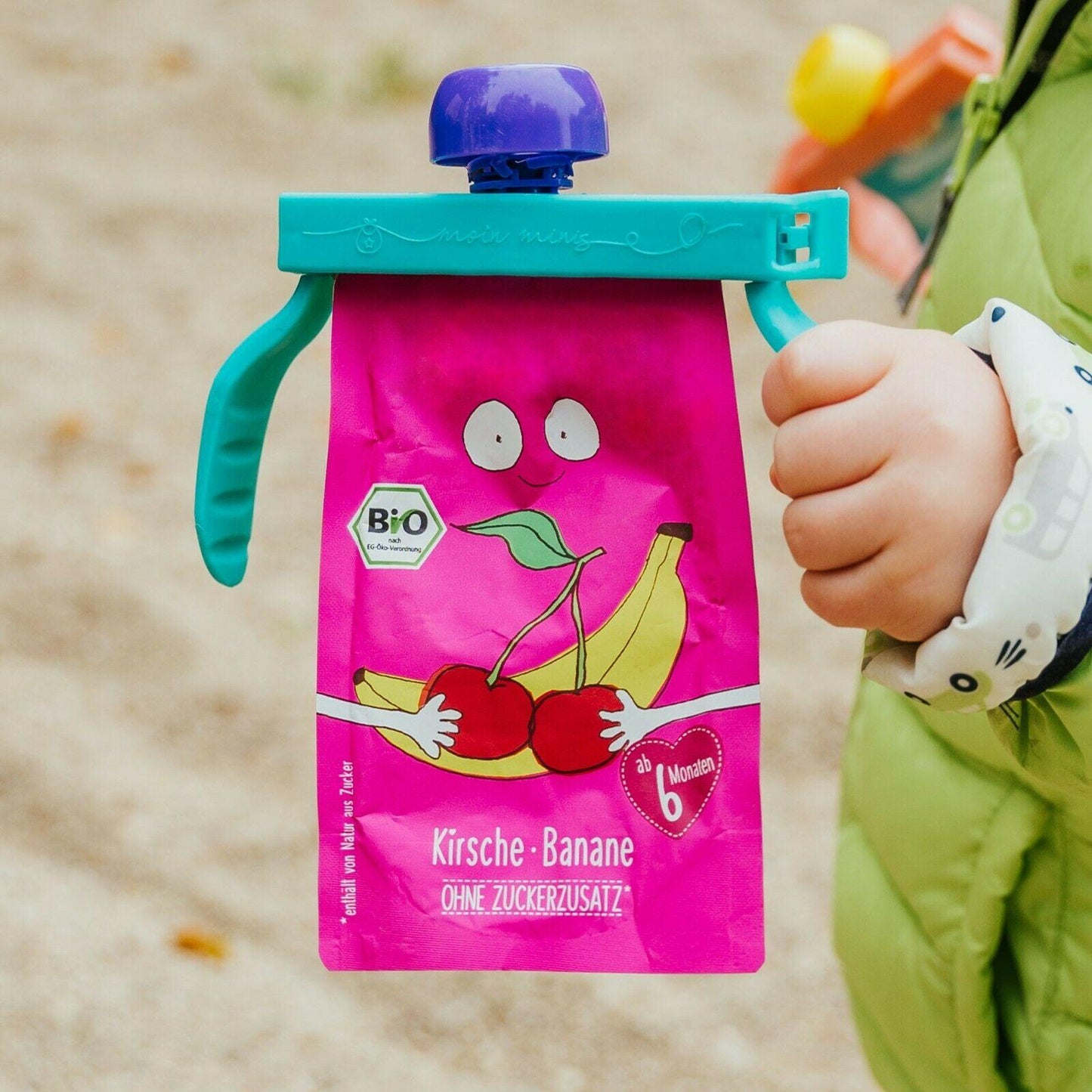 moin minis Asa para Quetschies / Bolsas de frutas / Bolsas exprimibles / Pinza de bolsas