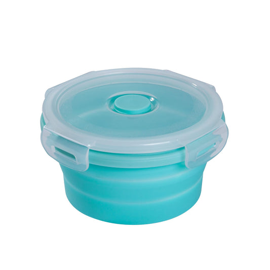 mixcover faltbare Frischhaltedose mit Deckel aus Silikon Brotdose Lunchbox Picknick Camping Schüssel BPA-frei platzsparend 350 ml grün