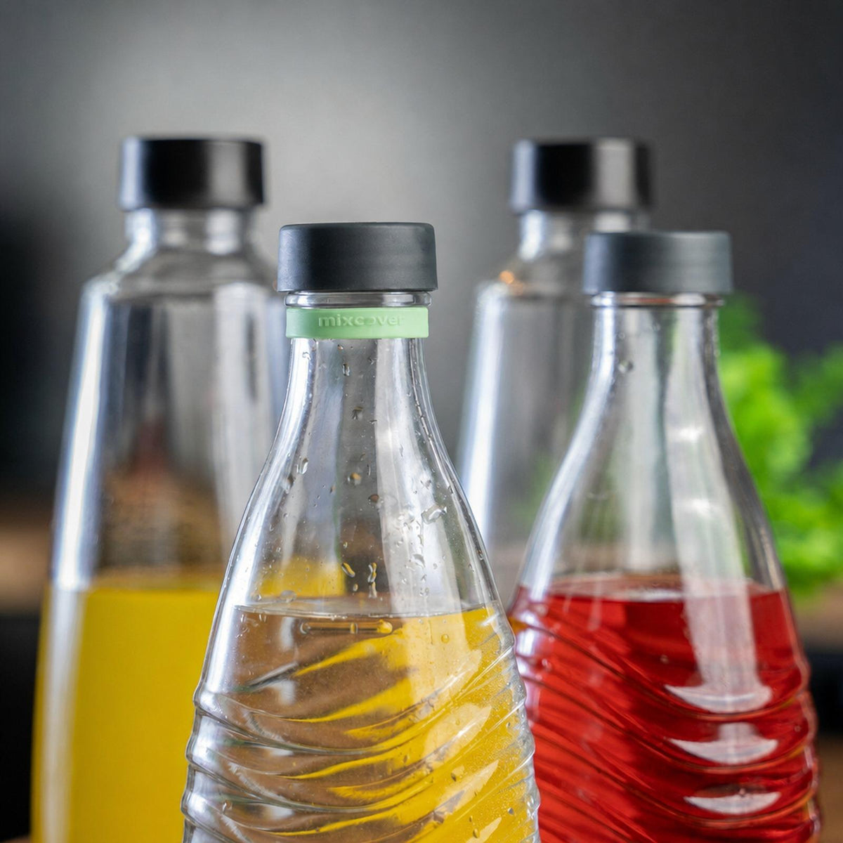 mixcover silikoninis žiedas žalias, gėrimo butelių žymėjimui – tinka SodaStream buteliams