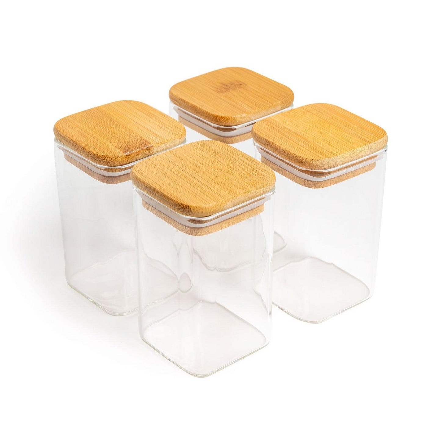 ThermoTasty: Bocal de conservation, Modèle: carré, Taille: 6x10cm, 270ml, Lot de 4