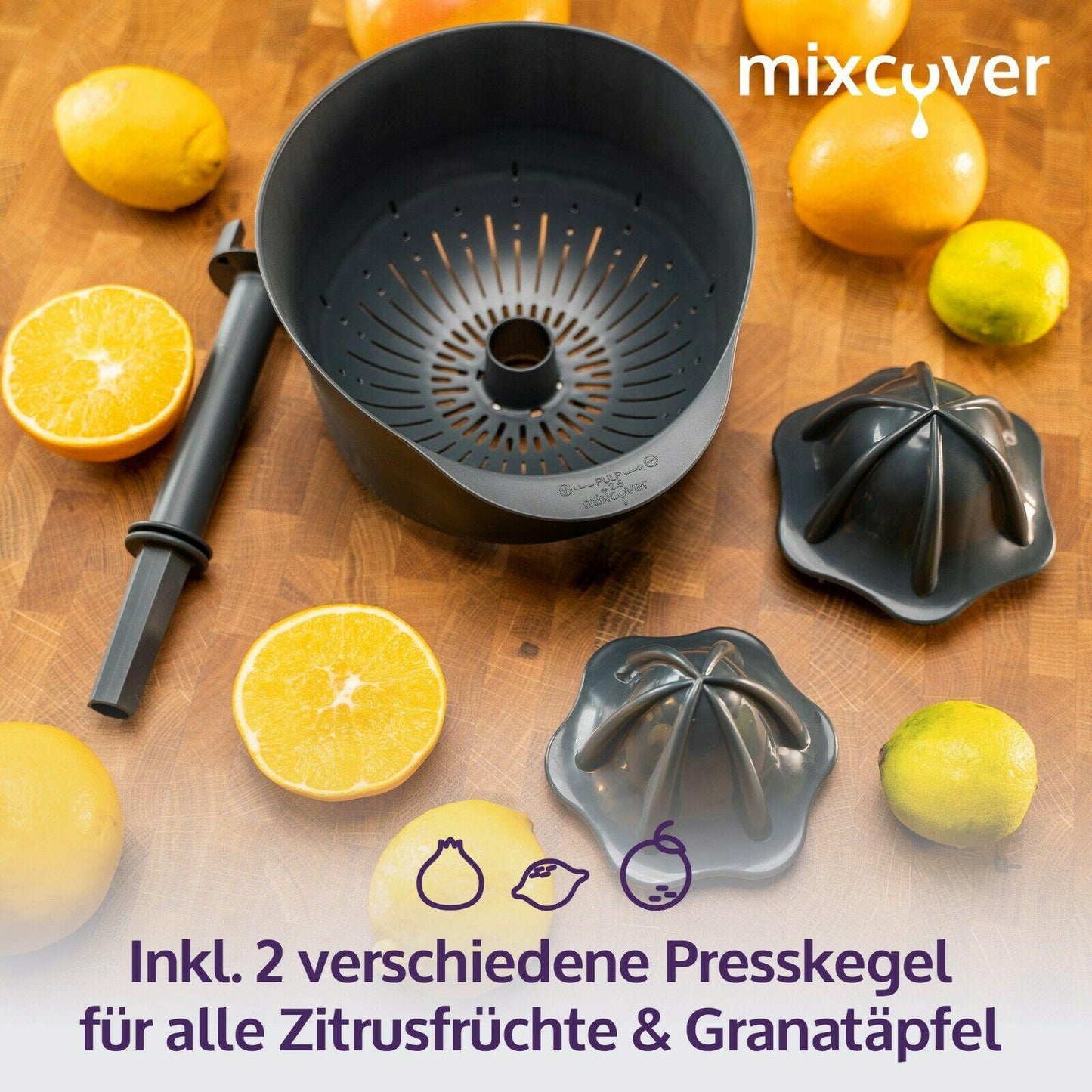 mixcover Citrus Juicer Orange Juicer Juice Extractor Compatible with Vorwerk Thermomix TM6 and TM5, Easy Juicing, Juice Maker