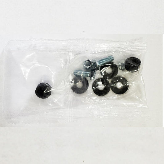 Screw set for mounting spare wheel holders, kiteboard holders, angle sets, etc.