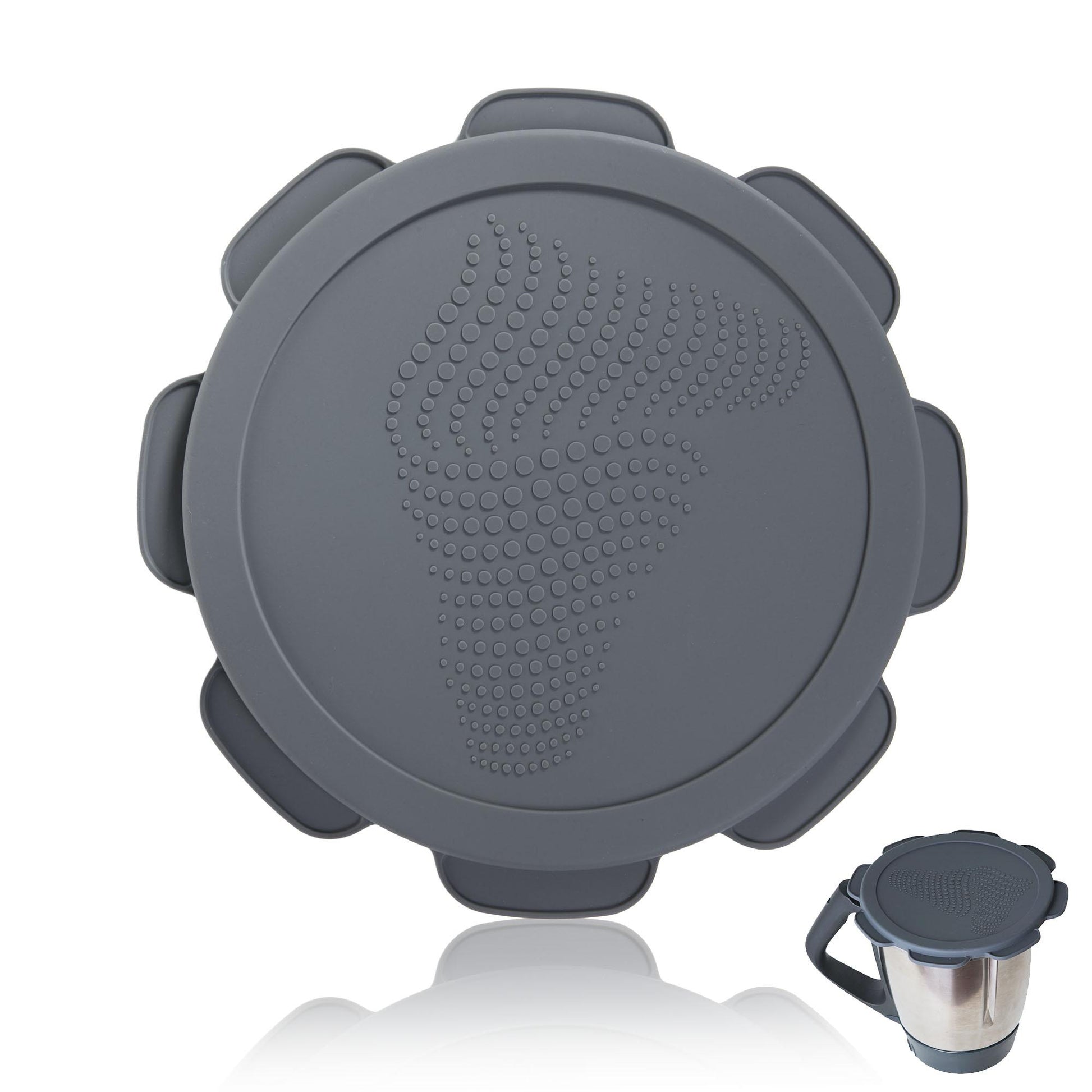 B-Ware Silikon Deckel wasser geruchsdicht für Thermomix TM5 TM6 grau | Mixcover