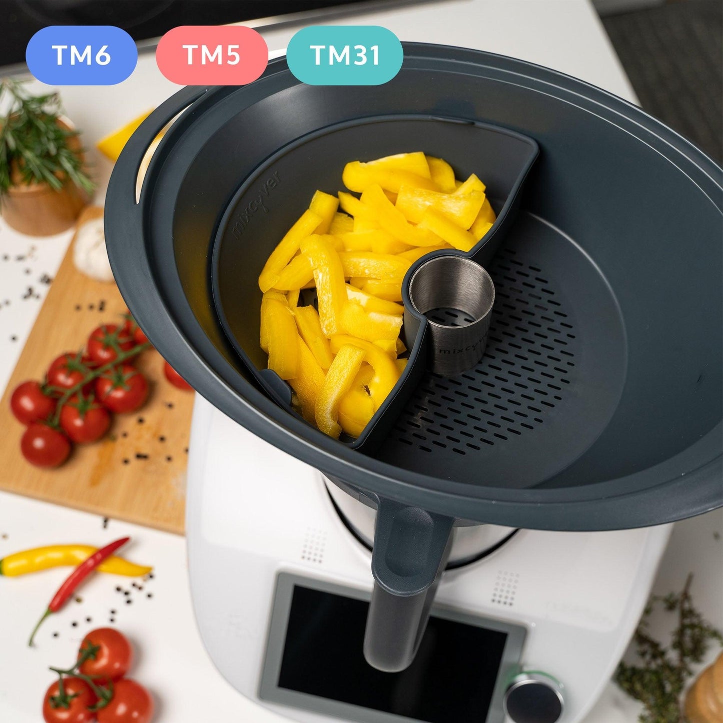 mixcover Garraumteiler (HALB) für Thermomix TM6 TM5 TM31 Varoma Dampfgarraum