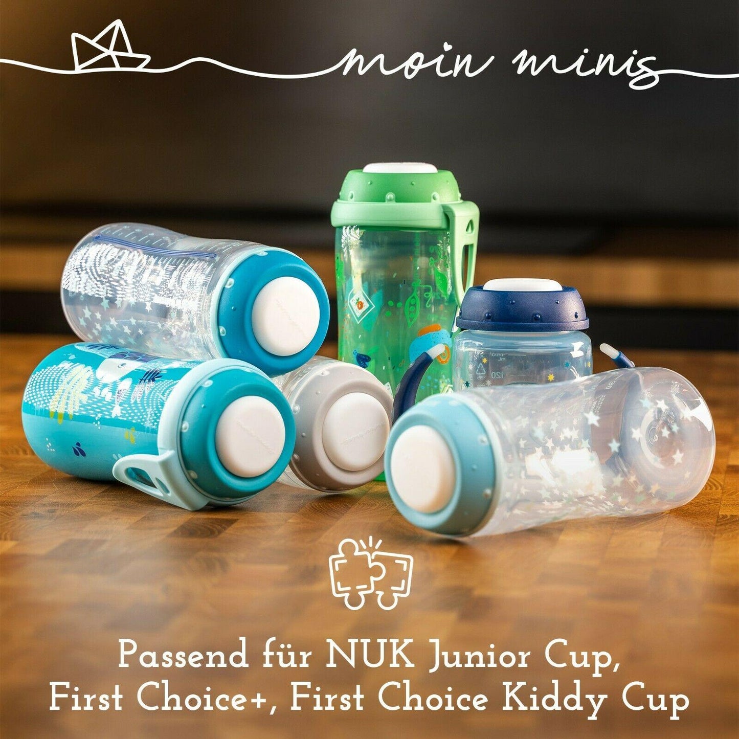 moin minis 4 piece Set Sealing Lids / Discs for NUK Bottles