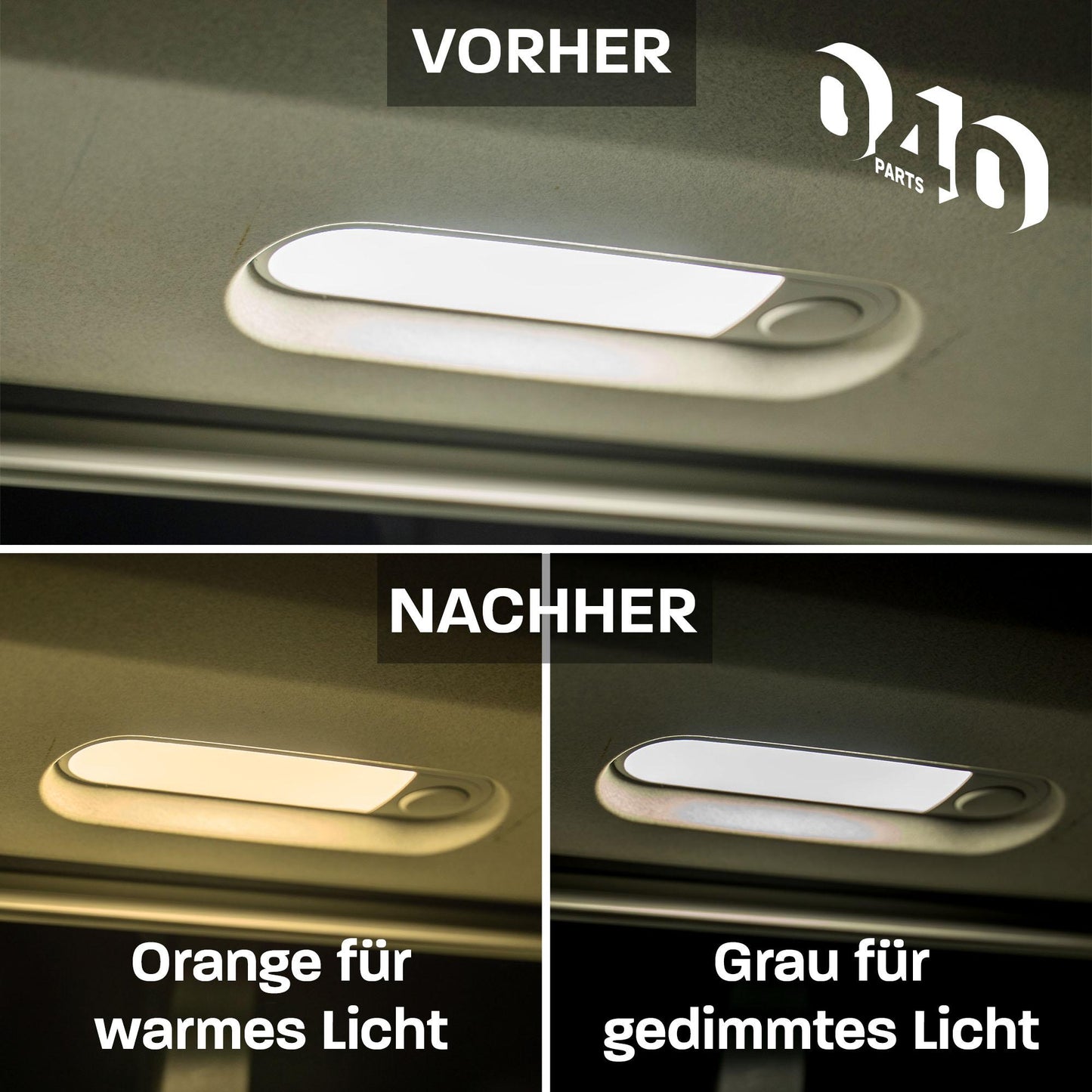 040 Parts Farbfilter Set für LED Innenbeleuchtung kompatibel mit VW T6 / T5 / T6.1 auswechselbare Filterfolien für VW Leuchten im Fahrzeuginnenraum