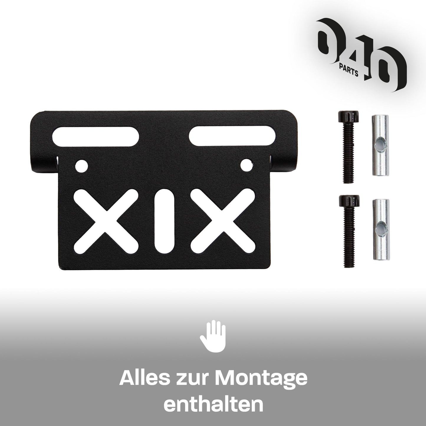 040 Parts Plaque de montage universelle pour Reimo TopRail - Plaque de fixation unique - Plaque à trous pour tes accessoires