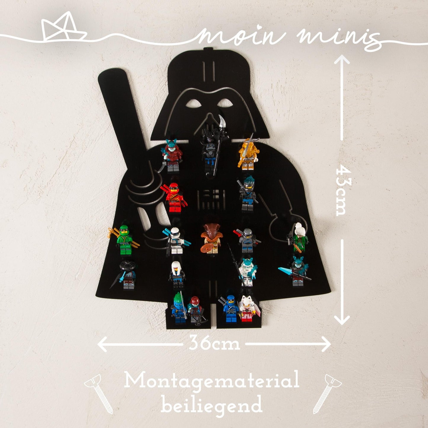 moin minis Vader Wars рафт за детска стая за 18 минифигури за конструкторни блокчета