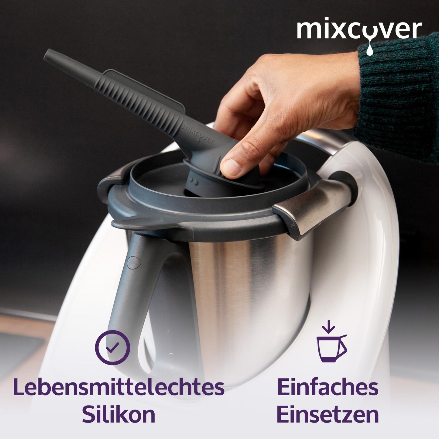 mixcover Steamy Воден параотвод Парна приставка Вентилация Защита на мебели Парна тръба от силикон съвместим с Thermomix TM6 TM5 TM31 Monsieur Cuisine Connect Monsieur Cuisine Smart