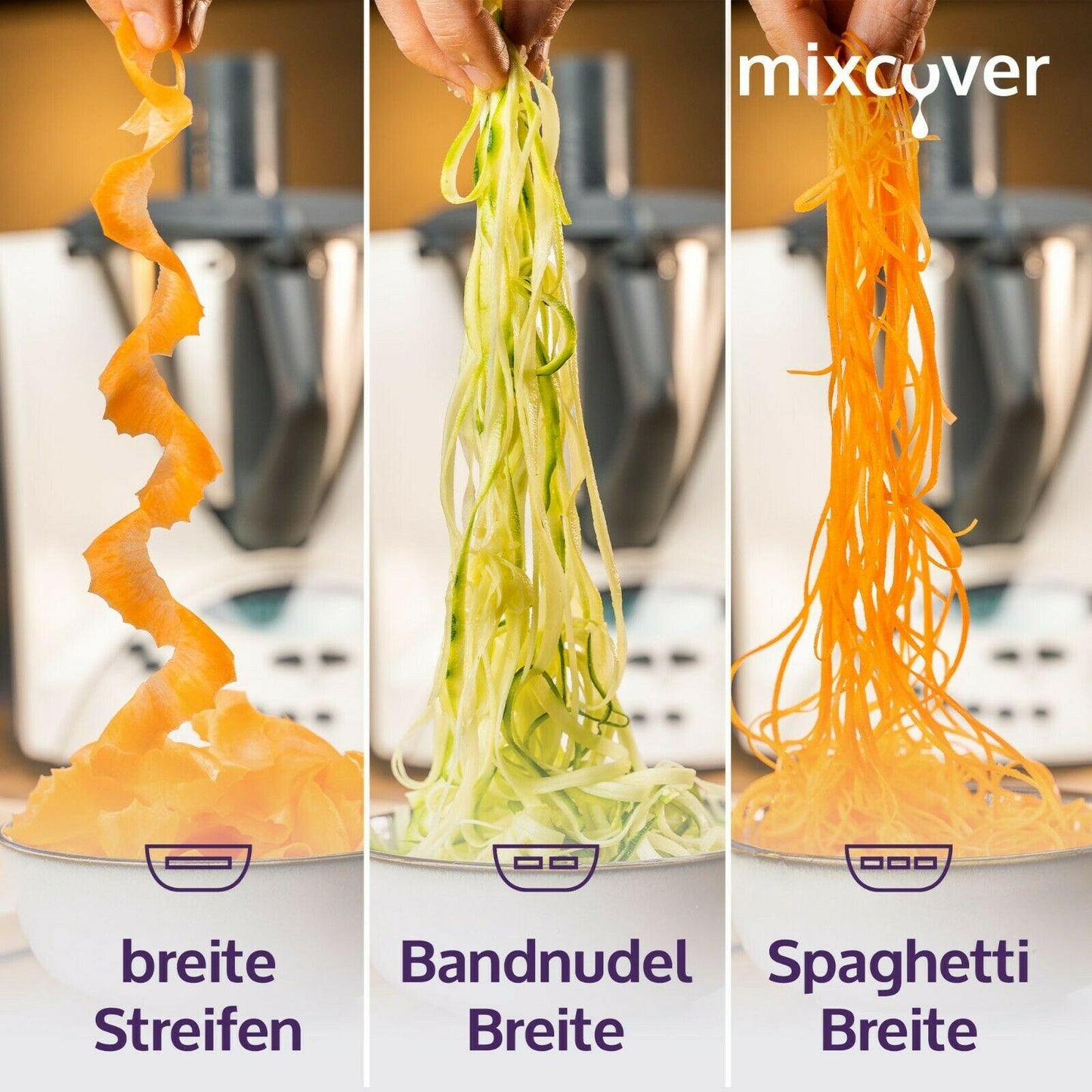 mixcover Spiral Slicer Vegetable Noodles Cutter Compatible with Thermomix TM31