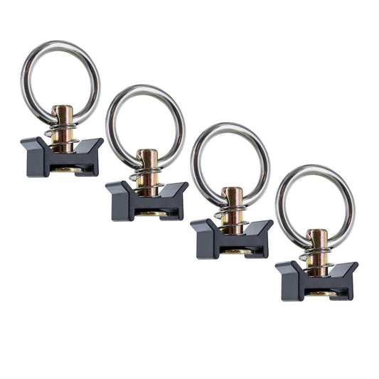 040 Parts 4er Set schwarz Airlineschienen-Endbeschlag - Perfekt für Molle-Board, Sicher & Schnell Verstauen | Mixcover