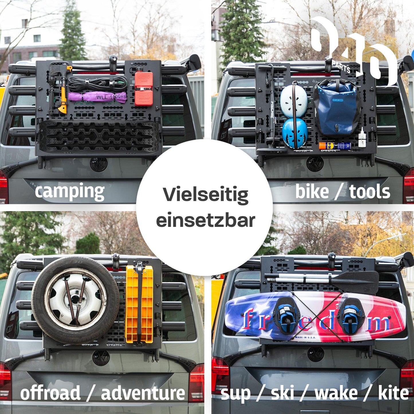 B-Ware: 040 Parts Molle Board für VW T6.1 VW T6 original Fahrradträger und Thule WanderWay Gepäckträger Offroad Zubehör Toolboard Werkzeughalter