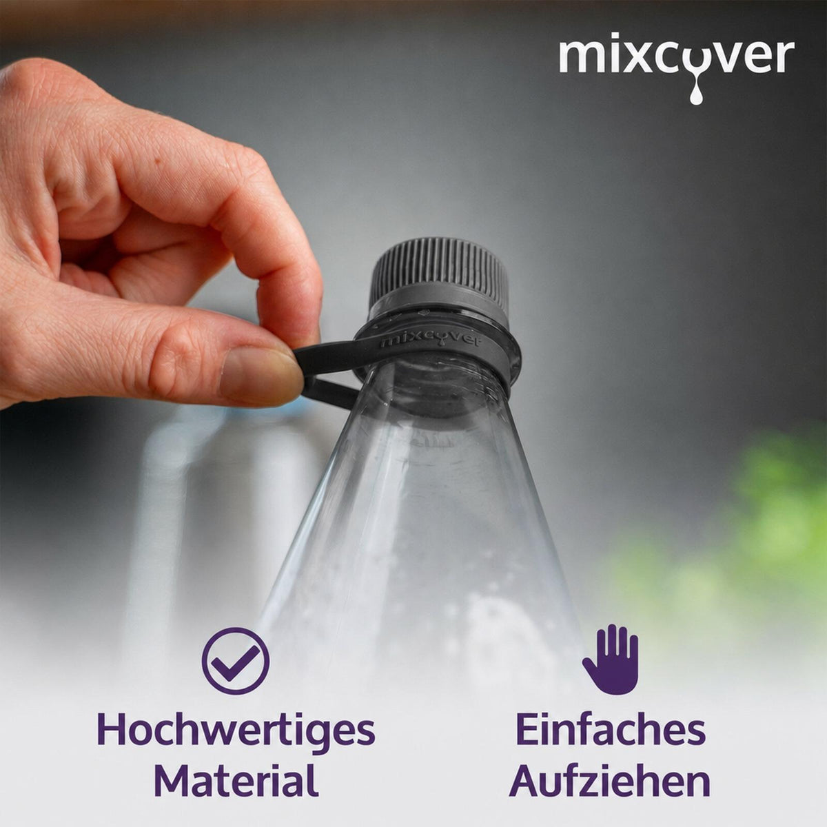 mixcover Anello in silicone nero per contrassegnare le borracce - adatto per le bottiglie SodaStream