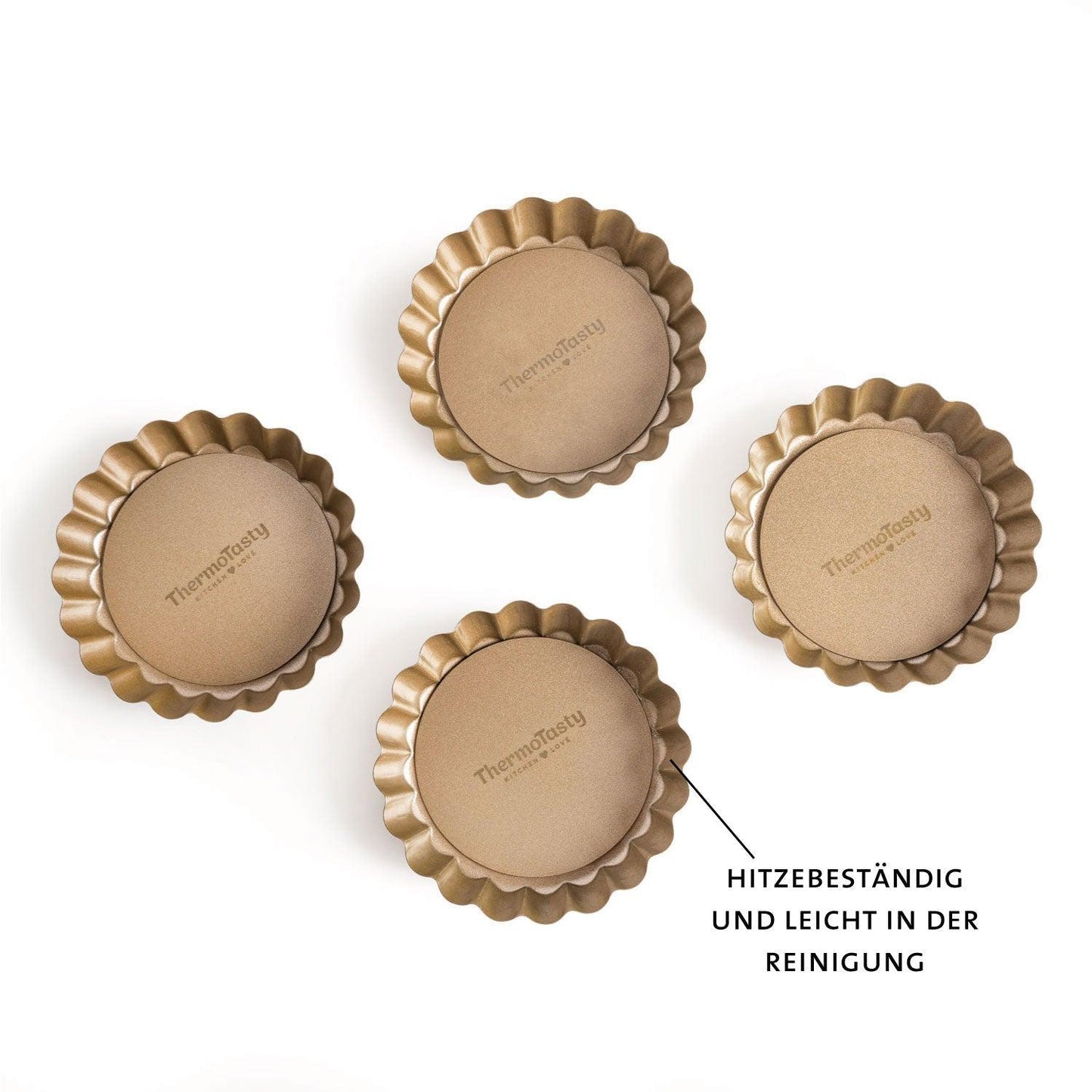 ThermoTasty: Tartelles-Förmchen, 4er-Set