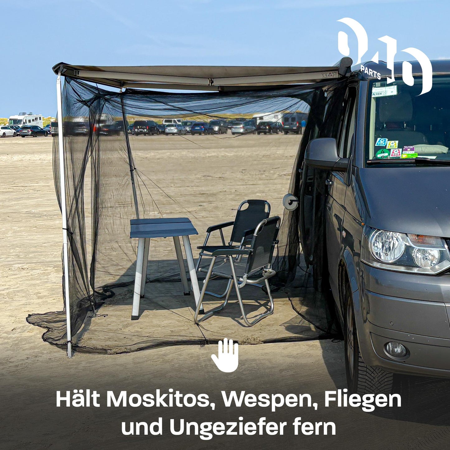 040 parts Moustiquaire pour auvents chez les campeurs caravanes fourgons aménagés et pour le VW T5 T6 T6.1 California avec auvents Thule, Fiamma ou Dometic