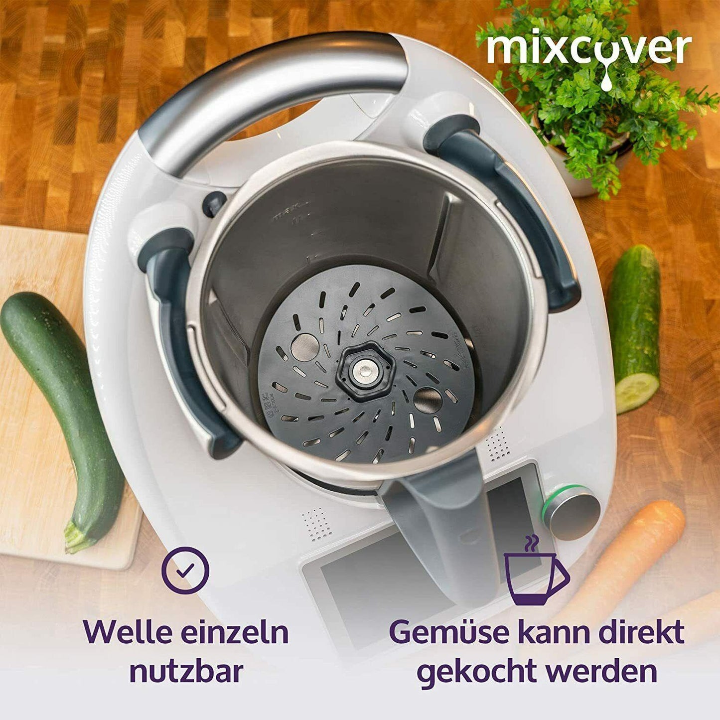 mixcover Спирален нож за зеленчукови нудли съвместим с Thermomix TM6 TM5