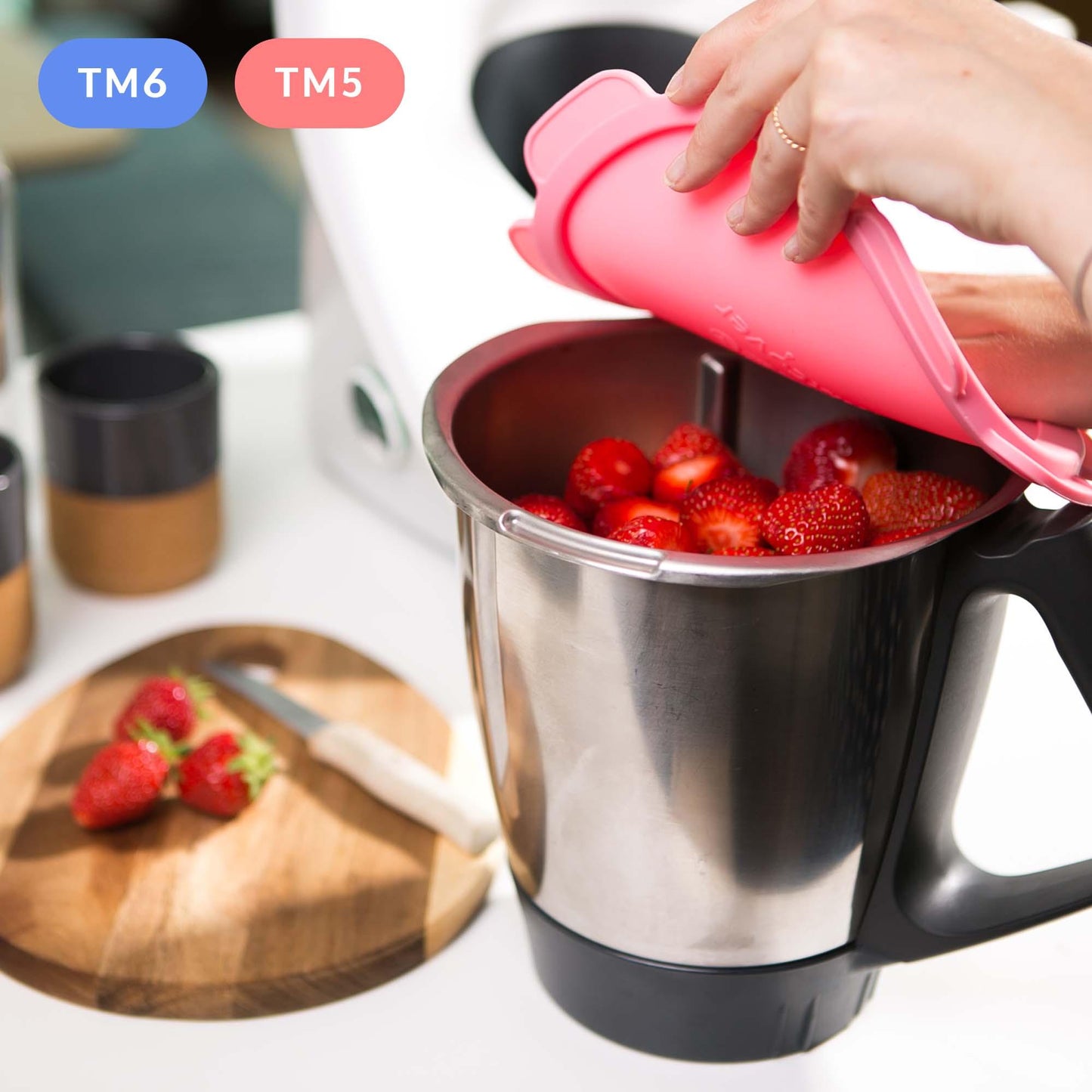 mixcover Силиконова капачка водо- и миризмонепроницаема за Thermomix TM5 TM6 Friend Pink