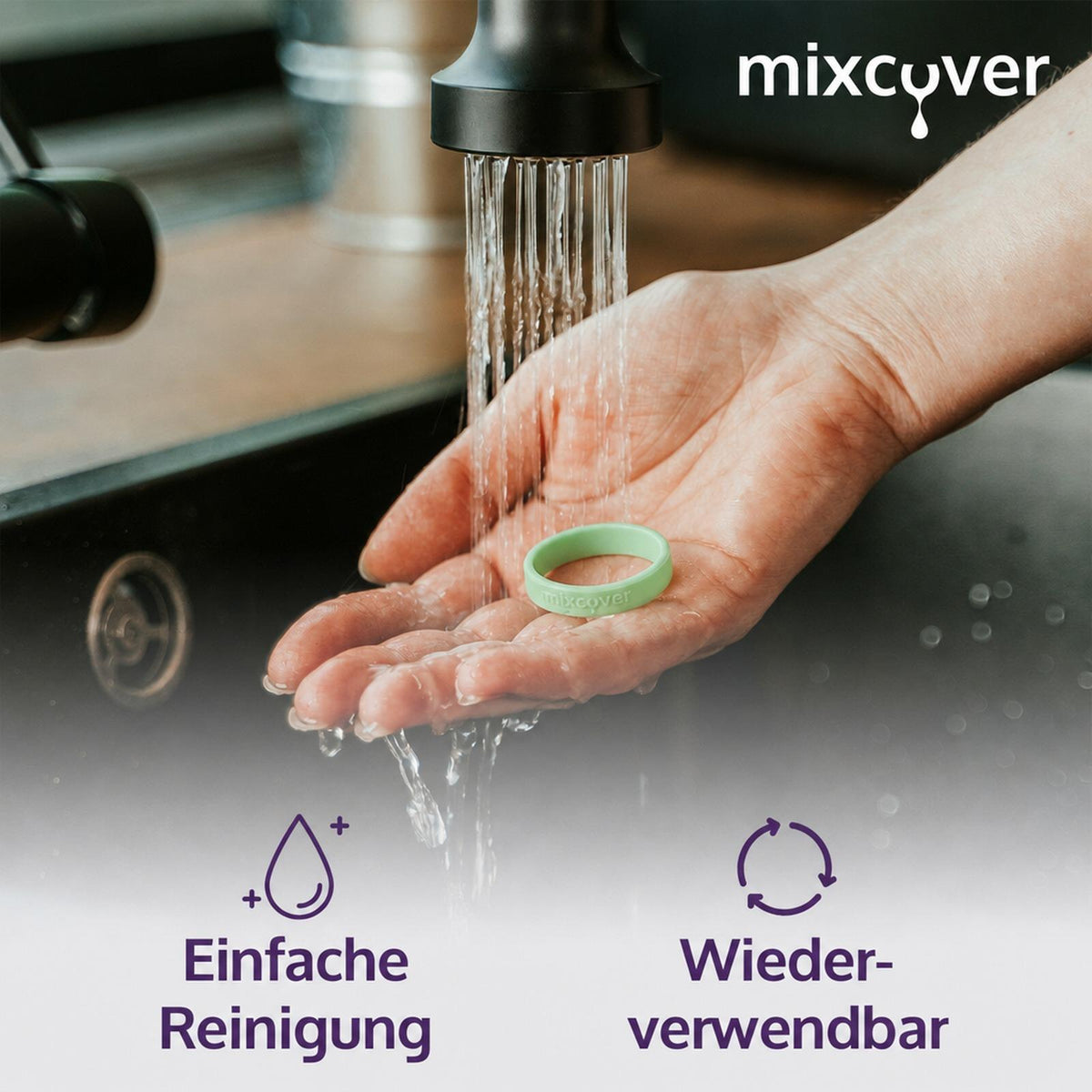 mixcover silikoninis žiedas žalias, gėrimo butelių žymėjimui – tinka SodaStream buteliams