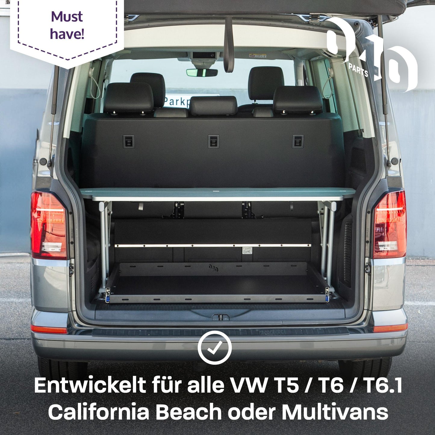 B-Stock: 040 parts Classic Rear Pull-Out Drawer 800mm for T5 T6 T6.1 California Beach or Multivans Rear Box Cargo Slide Heavy-Duty Pull-Out Rail