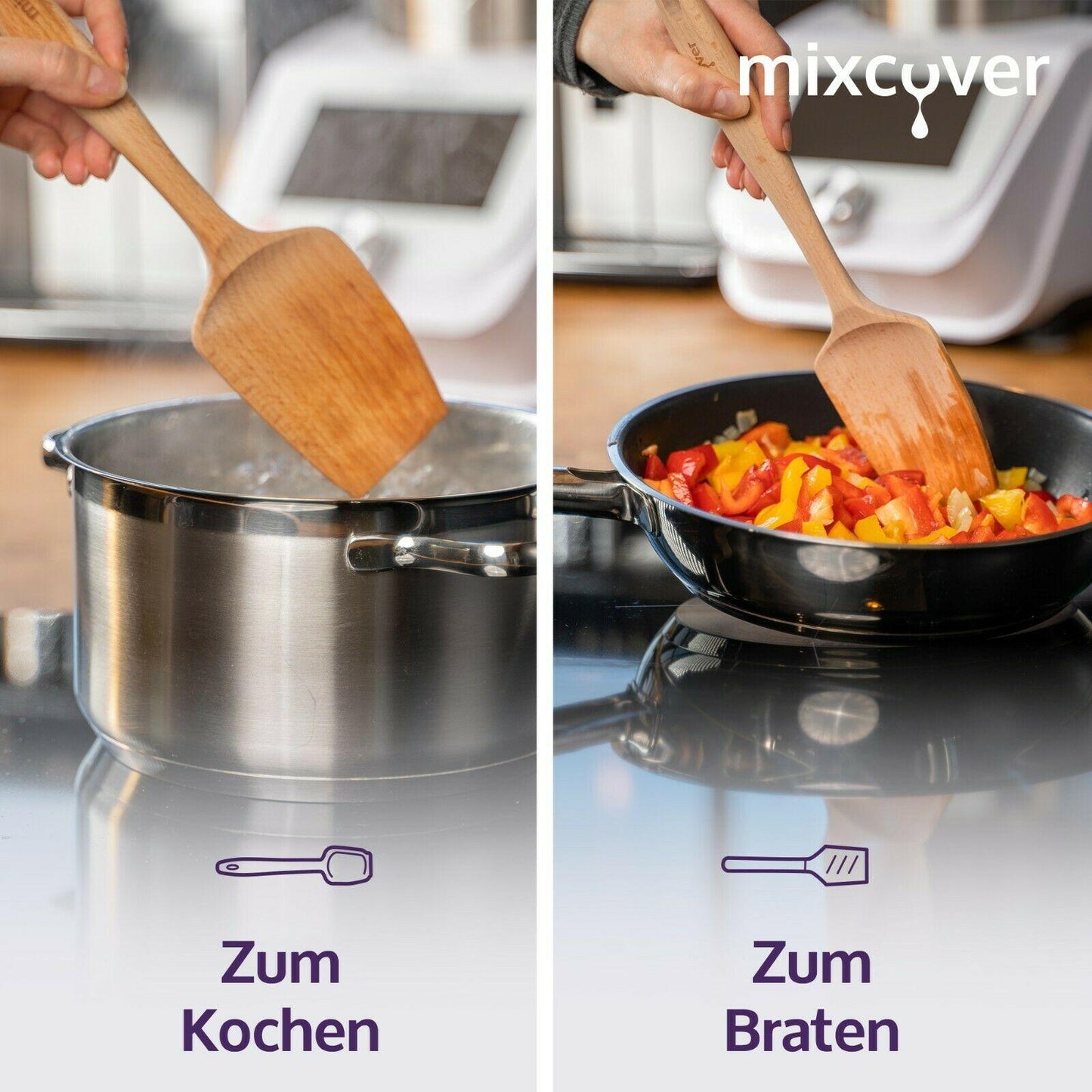 B-Ware: Nachhaltiger Holzspatel Zubehör Monsieur Cuisine Connect & Smart