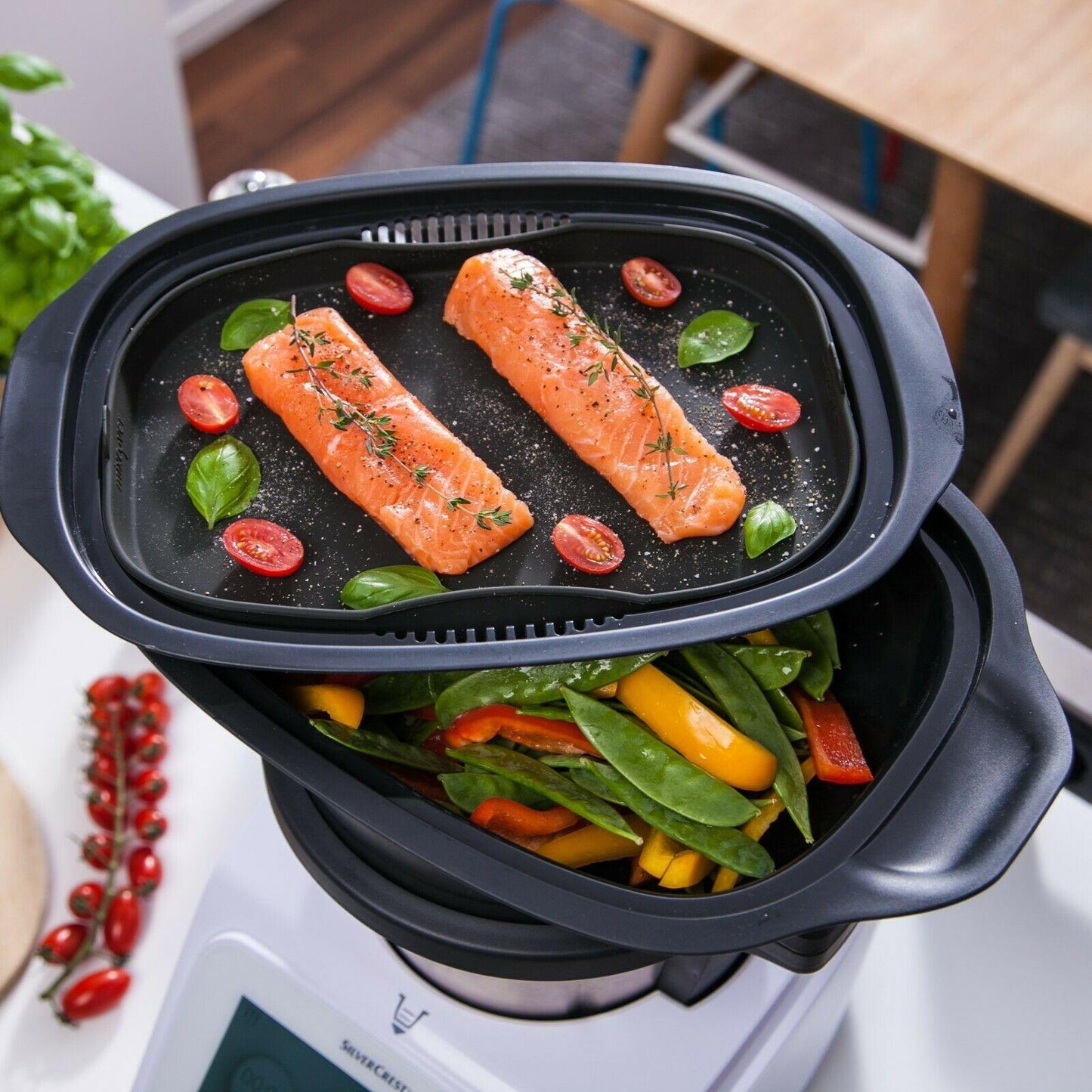 B-Ware: Dampfgarform Silikonform Auflaufform Monsieur Cuisine & Smart - Mixcover - Mixcover