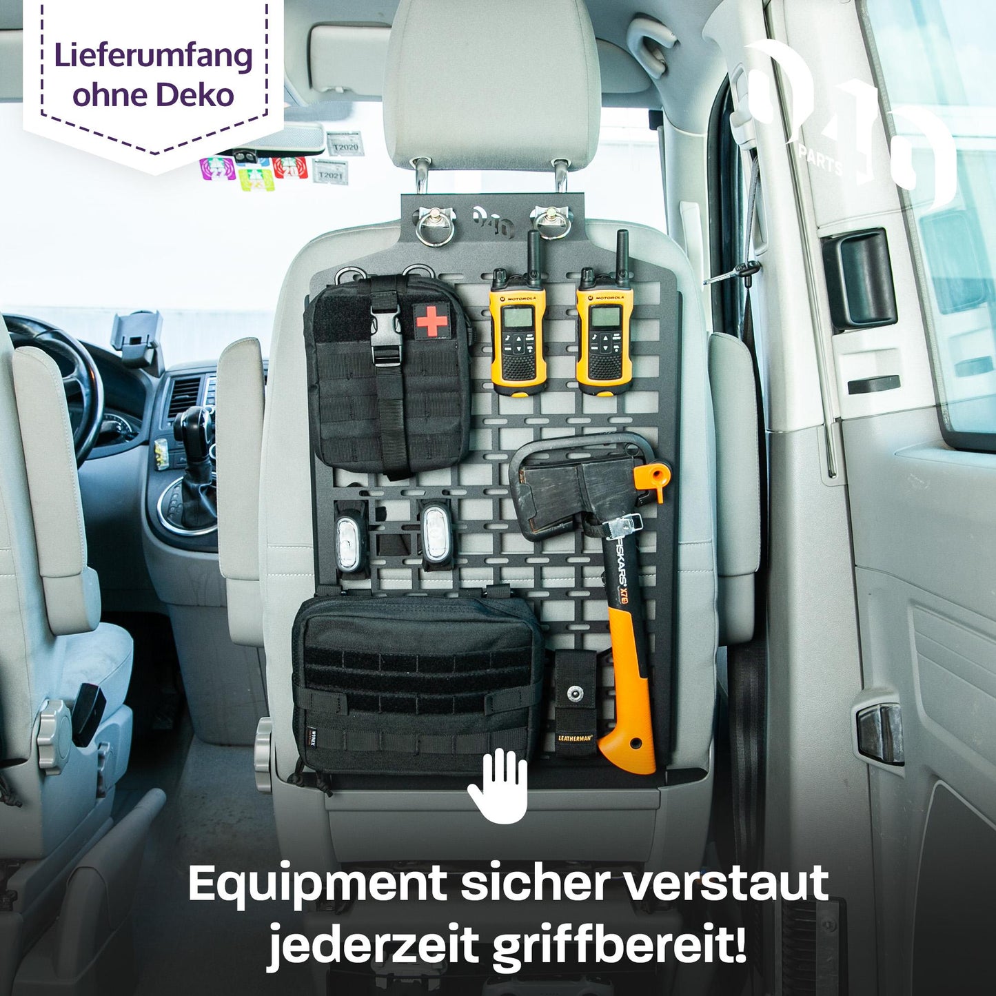 Occasion : 040 parts Molle Board pour siège passager Organisateur Porte-équipement panneau à outils pour VW T5 T6 T6.1 California pour Multivans