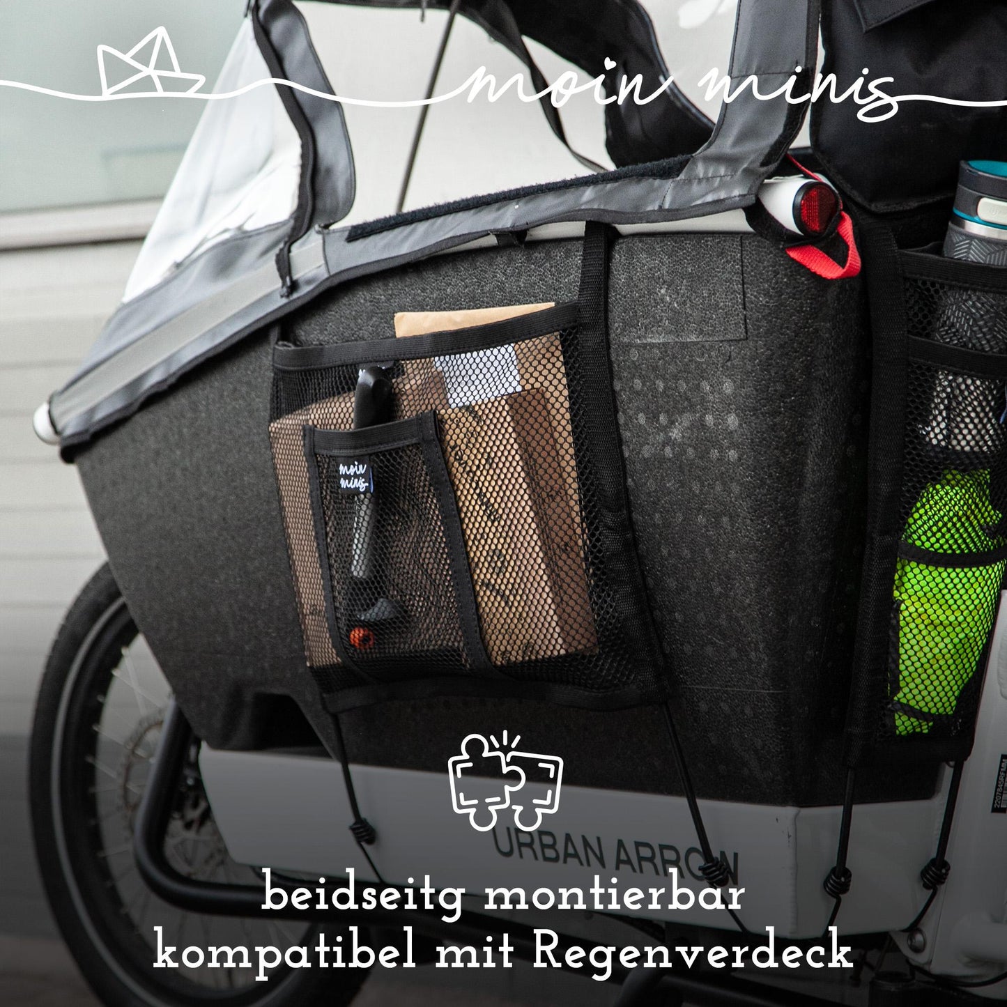 B-Ware: moin minis red de equipaje lateral para Urban Arrow Family cargo bike bicicleta