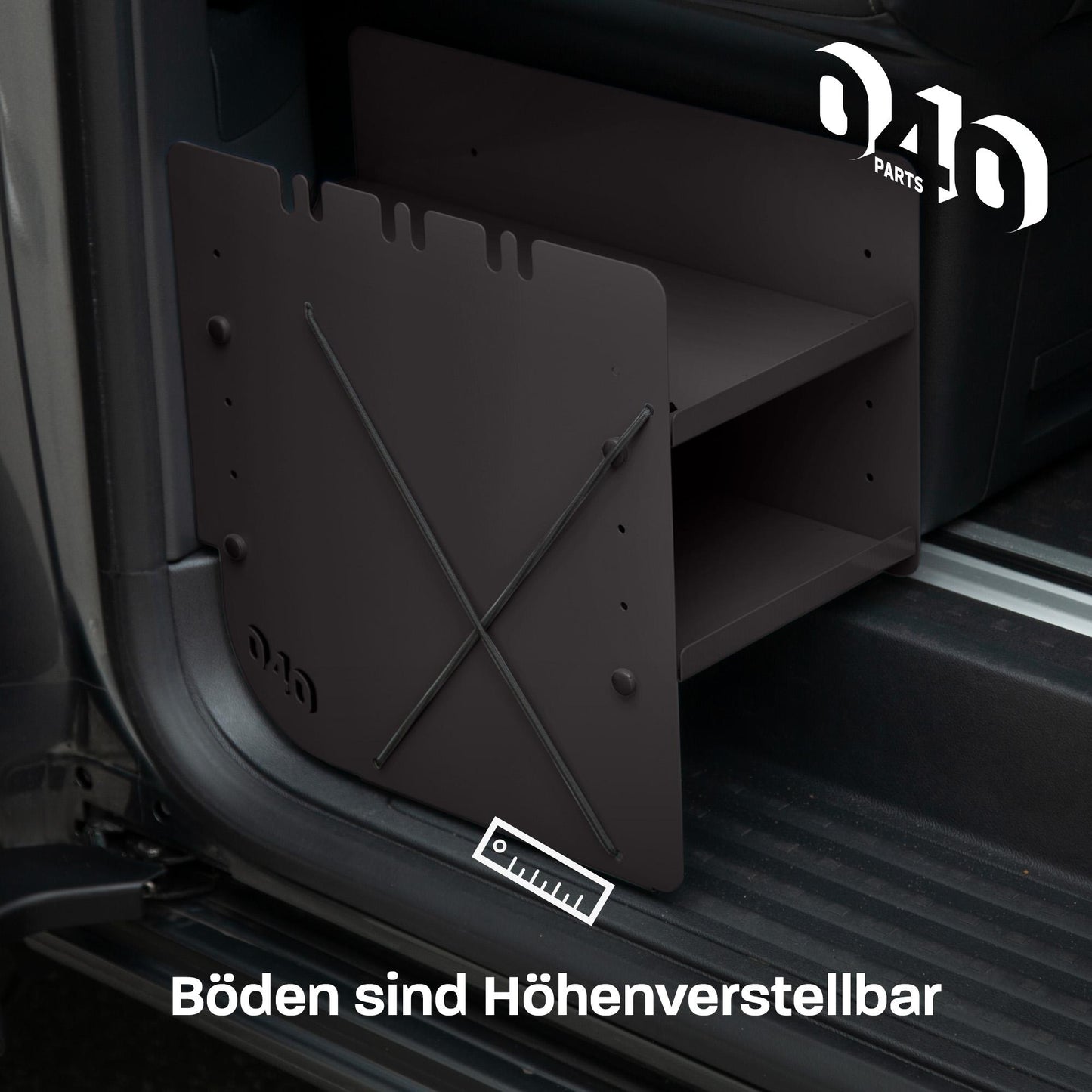 B-Ware : 040 Parts Organisateur de chaussures NOIR CÔTÉ PASSAGER Accessoires adaptés pour VW T5 T6 T6.1 Rangement chaussures Sac à chaussures