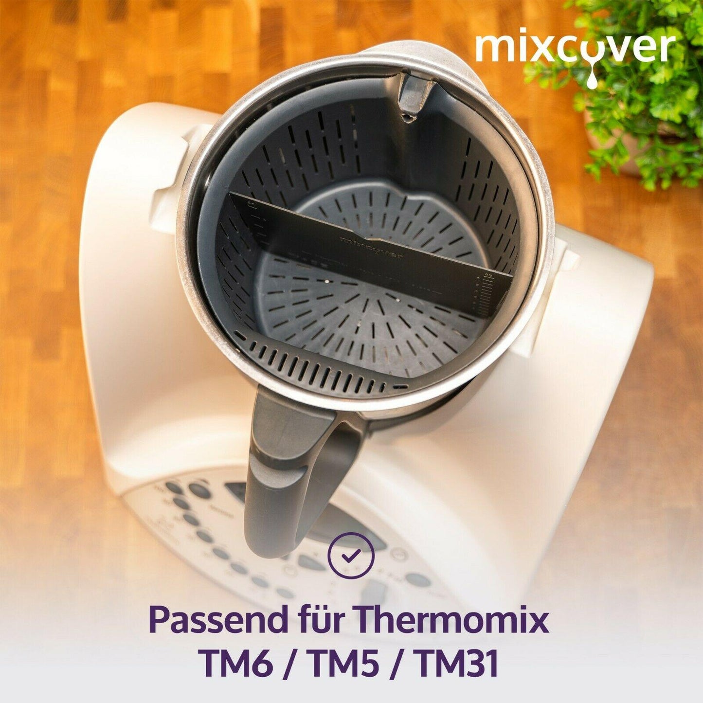 mixcover Garkorbteiler für Thermomix TM7 TM6 TM5 TM31, Mixtopf-Schaber