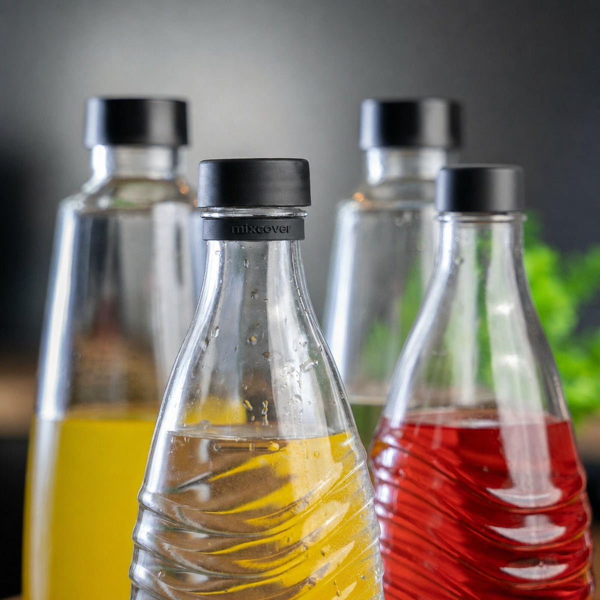 mixcover Anello in silicone nero per contrassegnare le borracce - adatto per le bottiglie SodaStream