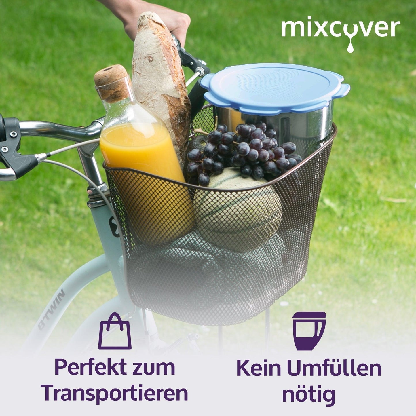 B-Ware: Siliconen deksel water- & geurodicht voor Thermomix TM5 TM6 Friend Blauw
