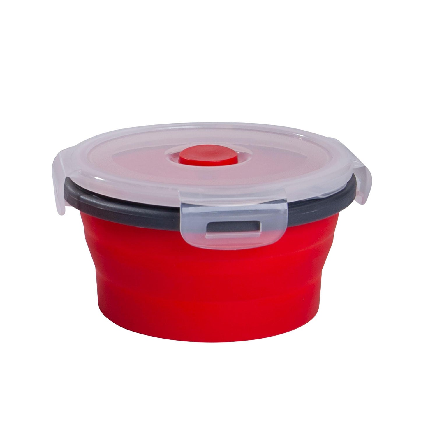 mixcover boîte de conservation pliable avec couvercle en silicone Boîte bento Boîte à pain Boîte à déjeuner Pique-nique Camping Bol Sans BPA Gain de place 350 ml rouge