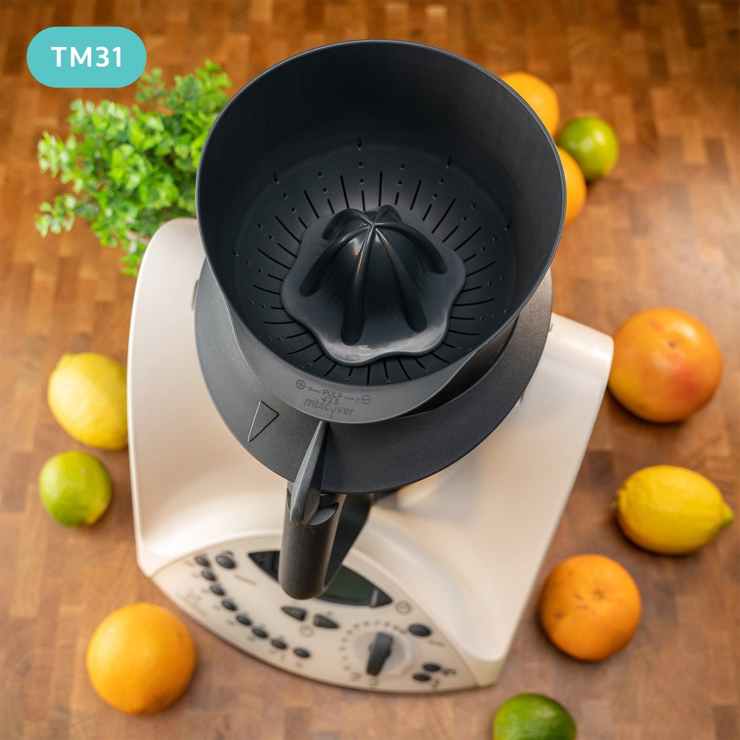 mixcover Соковaponsател Портокалова преса Цитрусова преса съвместим с Vorwerk Thermomix TM31, просто изстисква сок, Соковaponsател