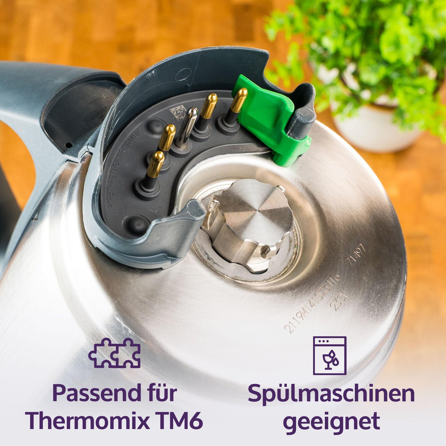 mixcover Trio-Parat Thermo-Plug compatible with Thermomix TM7 TM6 blade replacement for TM6 Thermomix accessory