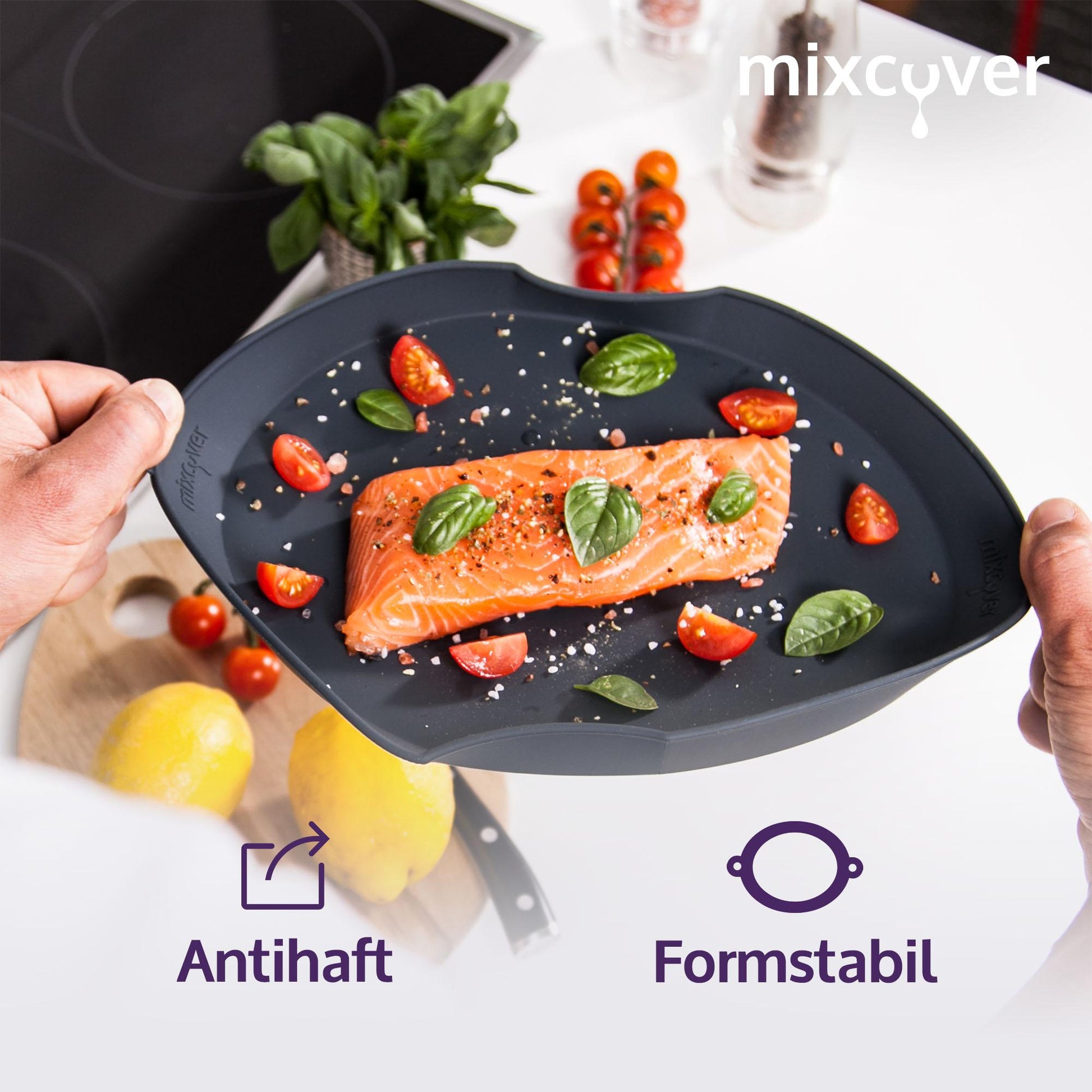 mixcover Dampfgarform Silikonform Auflaufform kompatibel mit Thermomix TM7 für Varoma Einlegeboden - Zubehör für TM7 - Detailansicht 4 | Mixcover