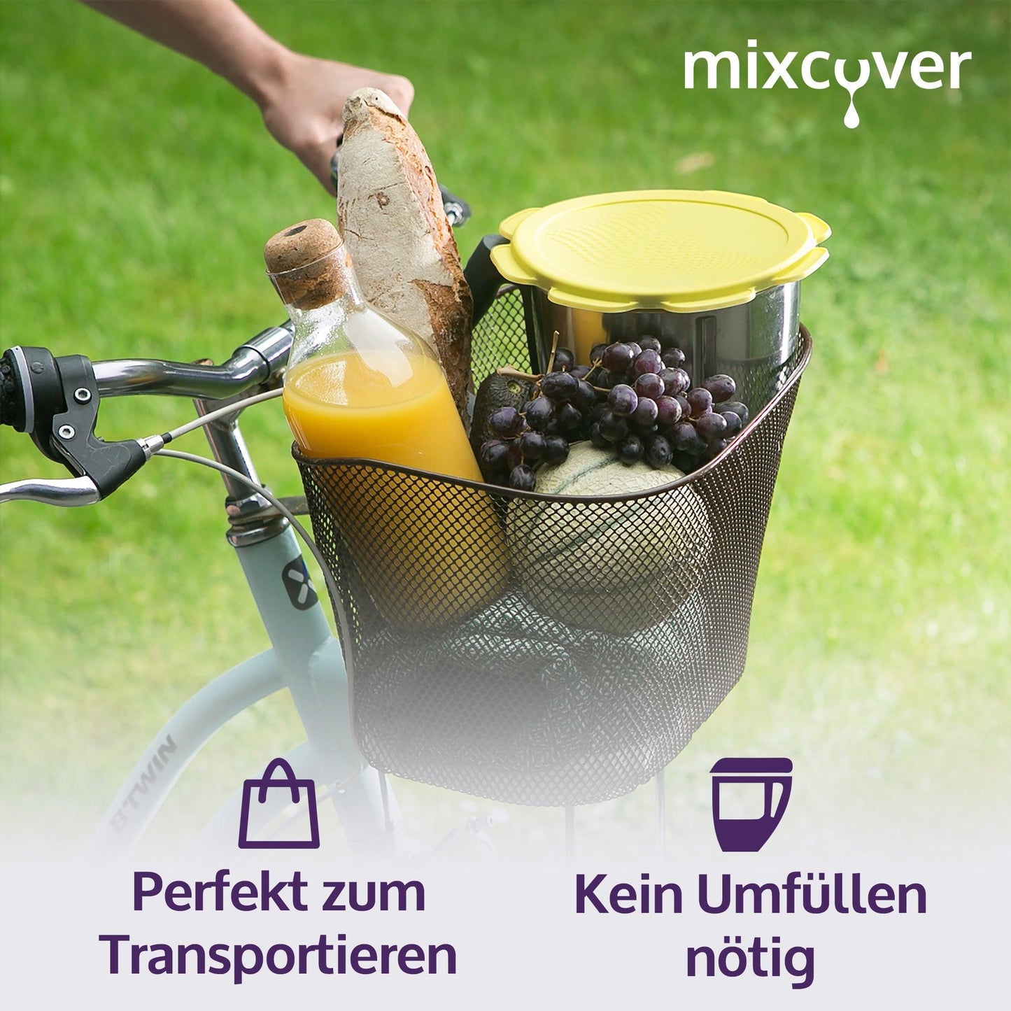 mixcover Silikon Deckel wasser- & geruchsdicht für Thermomix TM5 TM6 Friend Gelb