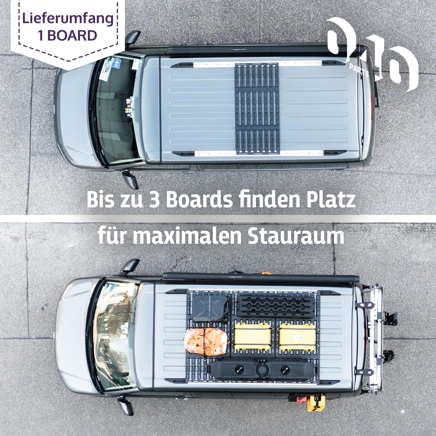 040 Parts ultra flacher Dachgepäckträger für VW T5 T6 T6.1 California damit dein Van in Tiefgaragen passt Dachträger - Detailansicht 9 | Mixcover