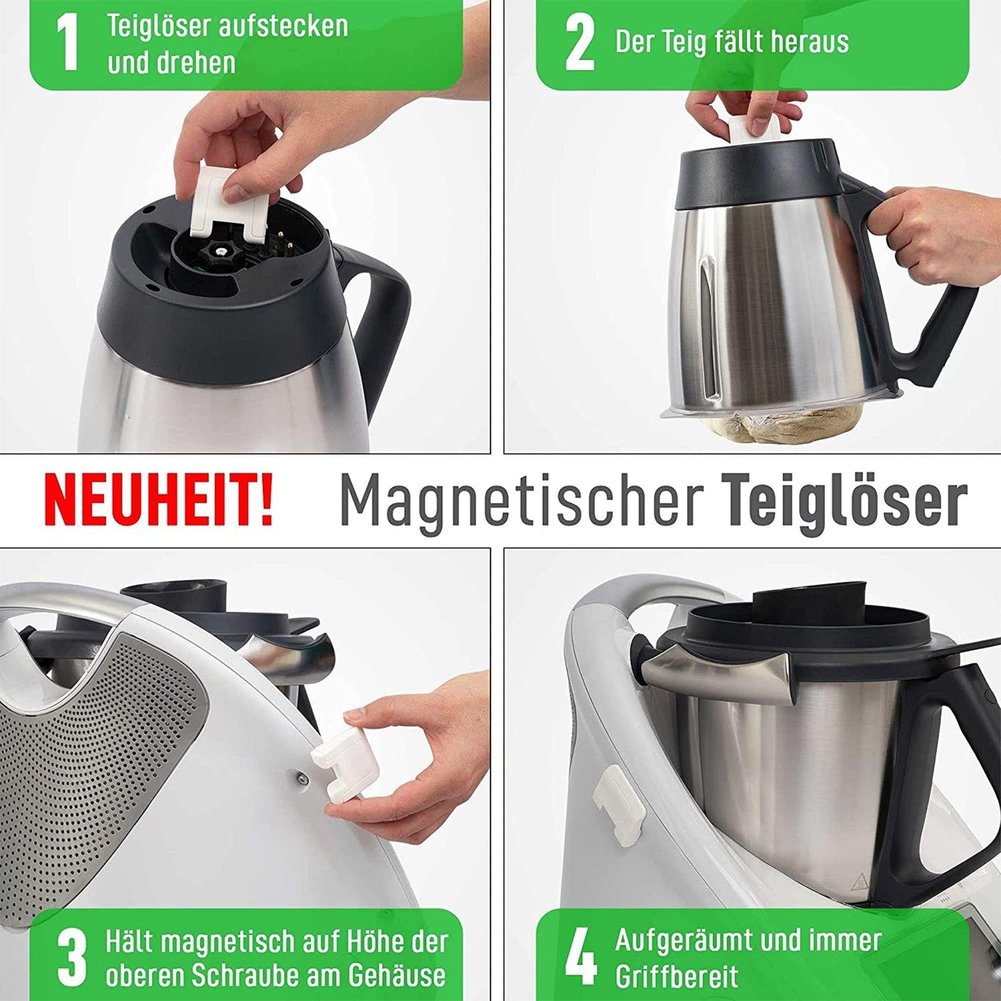 KochFix Magnetischer Teiglöser Teigblume für Thermomix Mix-Topf für TM6 TM5 - Ansicht 4 | Mixcover