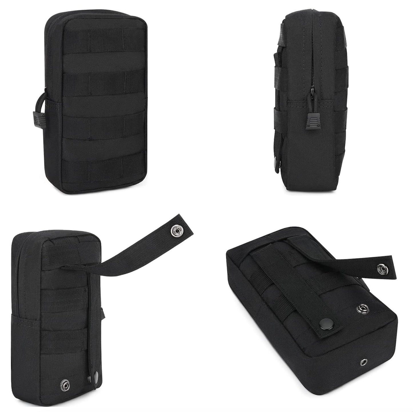 040 Parts Tactical Molle-Tasche 20x12x5 cm Universell für Outdoor Reise Kompatibel mit Molle-Board Schwarz