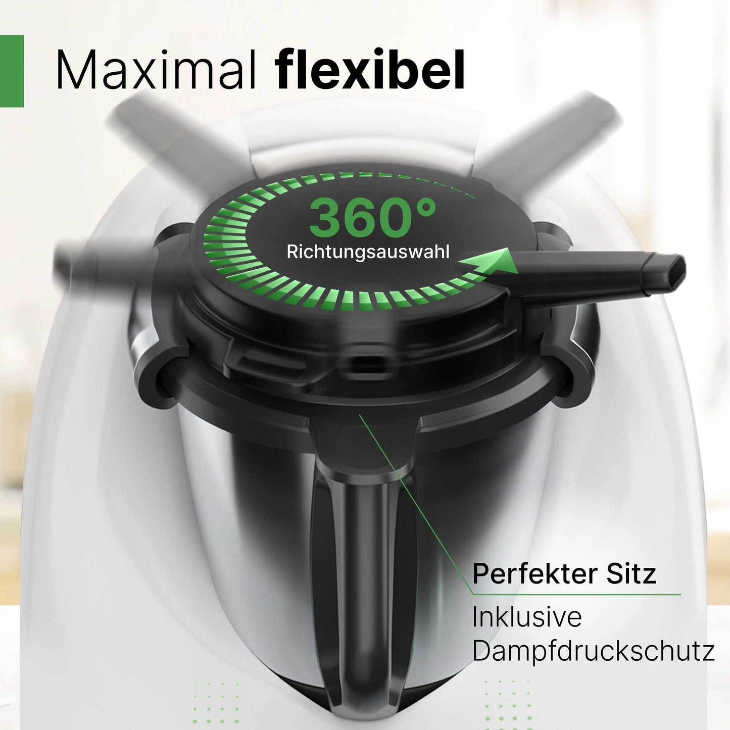 DampfPRO - Dampfumleiter mit integriertem Filter für Dunstabzugshauben / Inselhauben und Muldenlüfter passend für den Thermomix TM5 & TM6