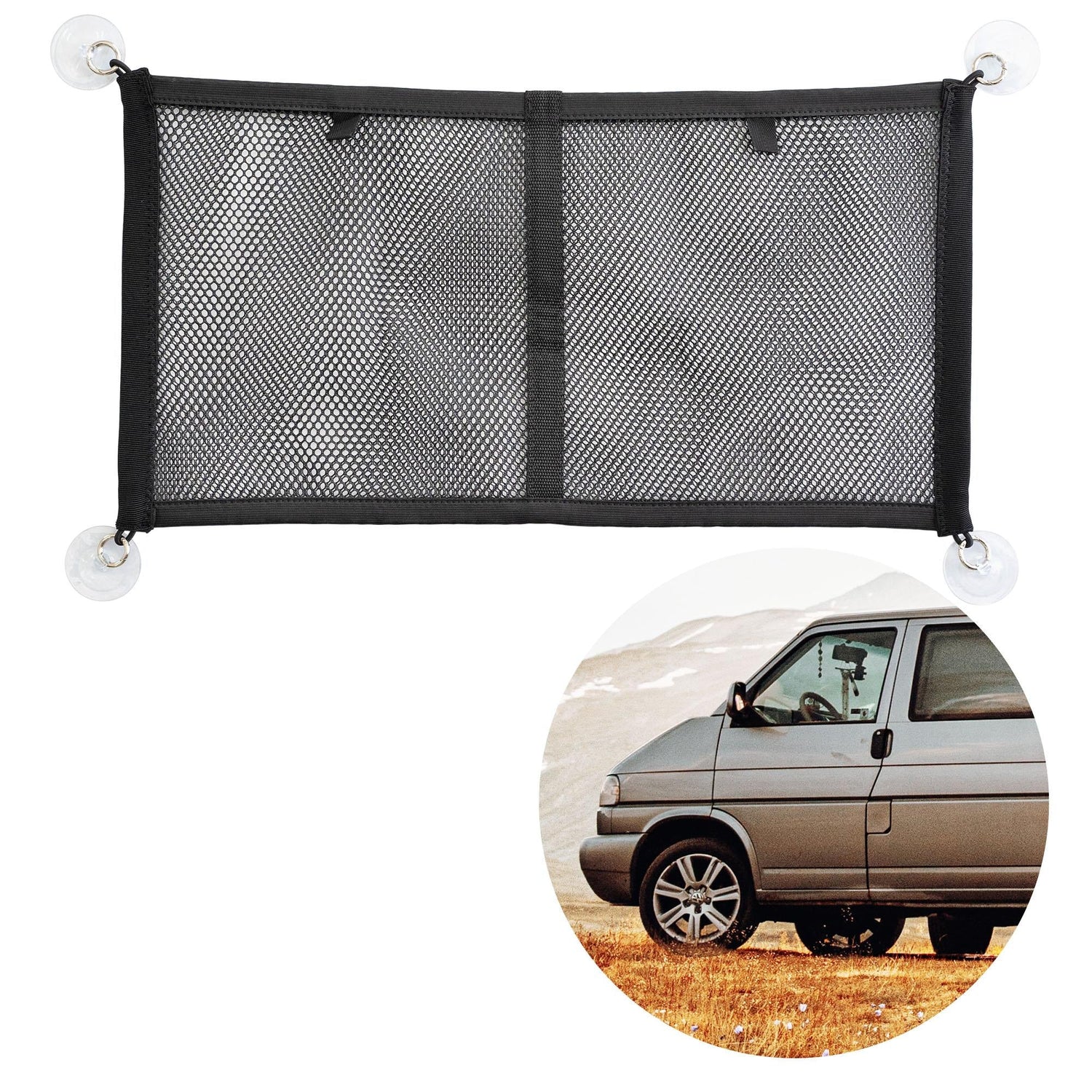 040Parts Aufbewahrungs-Netz für große Fenster von VW T5 T6 Bulli, Multivan  - Mixcover