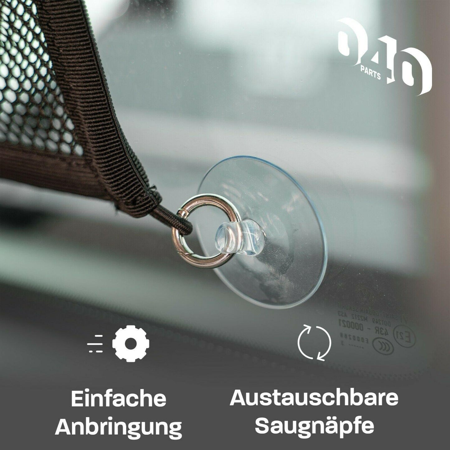 040Parts Aufbewahrungs-Netz für große Fenster von VW T5 T6 Bulli, Multivan - Mixcover - 040 parts