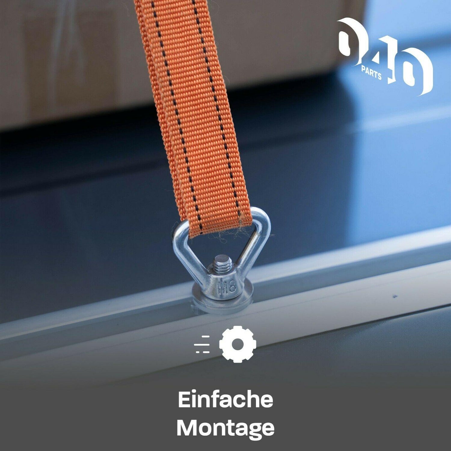040Parts Edelstahl Zurrösen 4er Set für Dach-Schienen mit C-Profil für VW T5 T6 - Mixcover - 040 parts