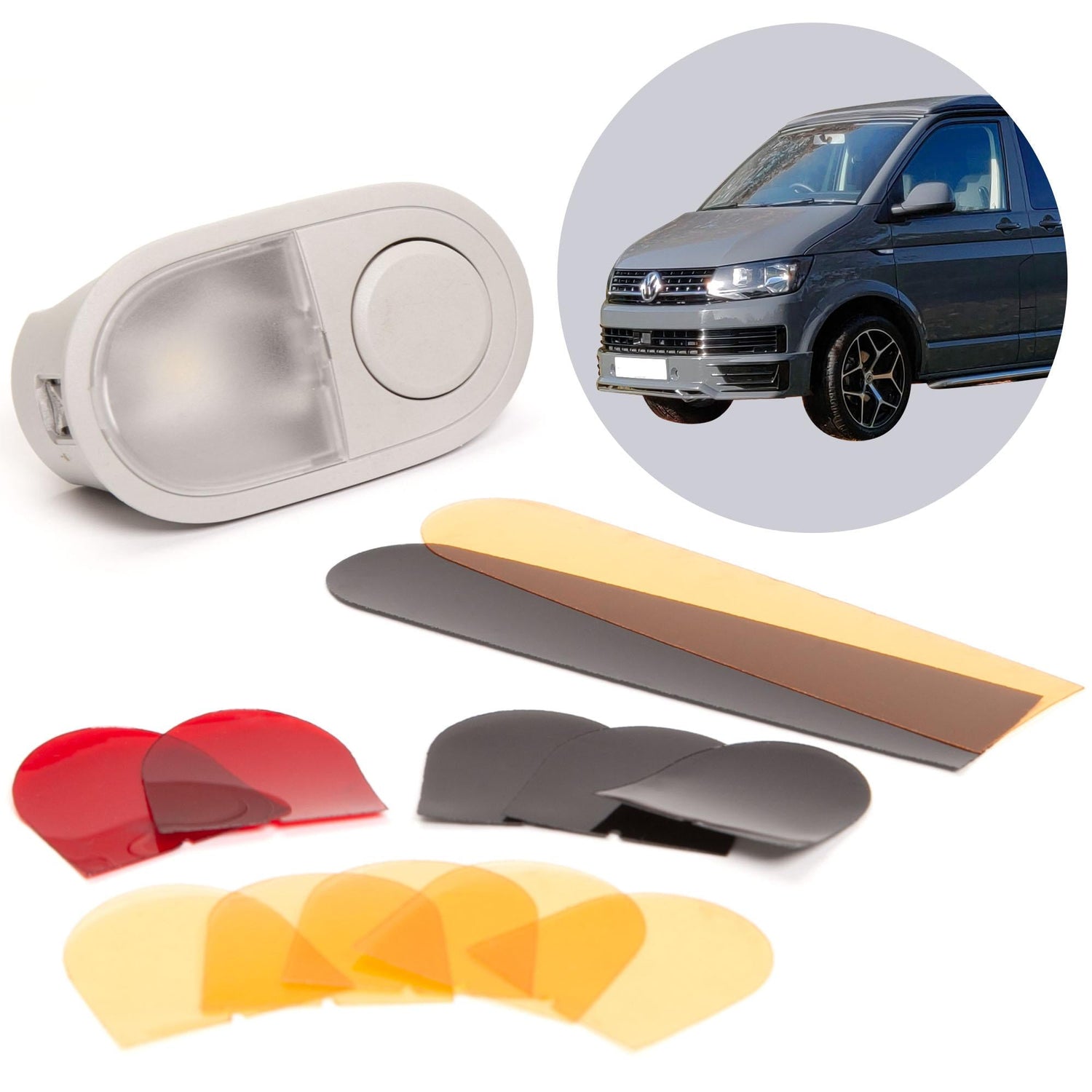 040Parts Farbfilter Set für LED Innenbeleuchtung kompatibel mit VW T6 / T5 / T6.1 auswechselbare Filterfolien für VW Leuchten im Fahrzeuginnenraum - Mixcover - Mixcover